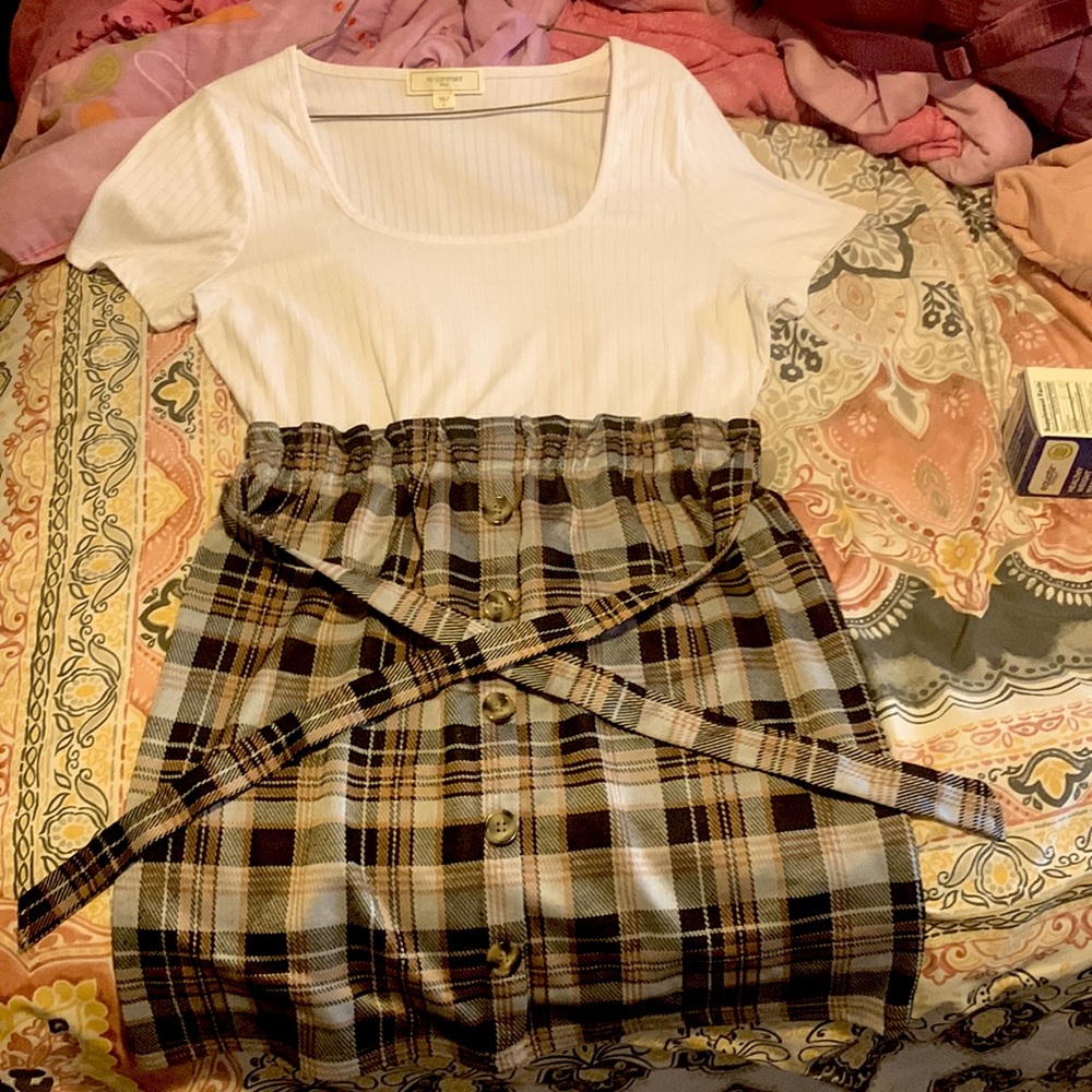 Women’s plaid print bodycon dress